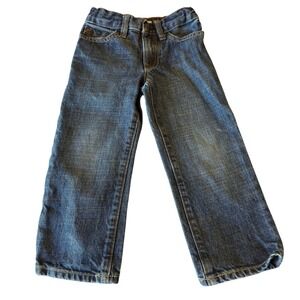 Baby Gap Blue Jeans Unisex Kids 3T Straight Leg Adjustable Waist Acid Washed